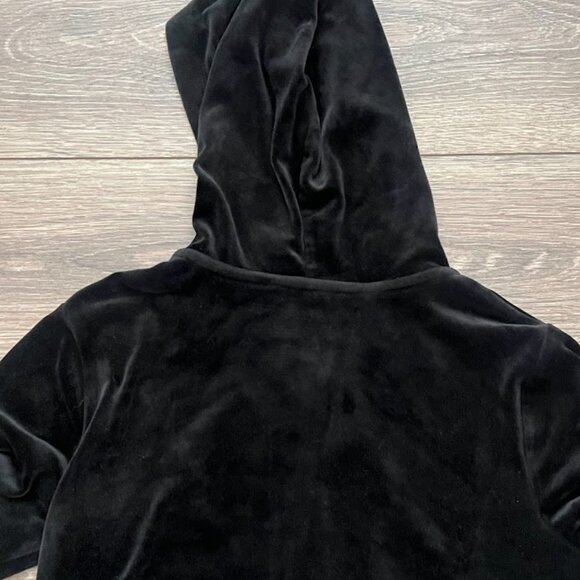 Art Class Black Full Zip Front Velour Hoodie Hooded Sweatshirt Size Large 10/12 - Picture 8 of 12